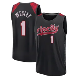 Blake Wesley Portland Trail Blazers Men's Fast Break 2023/24 City Edition Jersey - Black