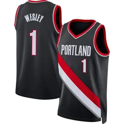 Blake Wesley Portland Trail Blazers Men's Swingman 2021/22 Diamond Icon Edition Jersey - Black