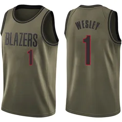 Blake Wesley Portland Trail Blazers Men's Swingman Salute to Service Jersey - Green