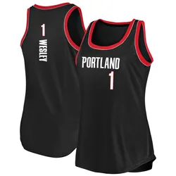Blake Wesley Portland Trail Blazers Women's Fast Break 2020/21 Tank Jersey - Icon Edition - Black