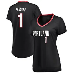 Blake Wesley Portland Trail Blazers Women's Fast Break Jersey - Icon Edition - Black