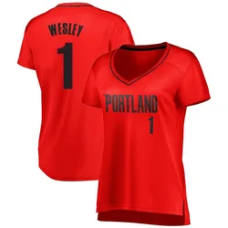 Blake Wesley Portland Trail Blazers Women's Fast Break Jersey - Statement Edition - Red