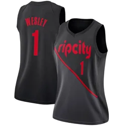 Blake Wesley Portland Trail Blazers Women's Swingman 2018/19 Jersey - City Edition - Black