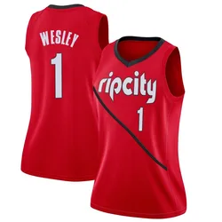 Blake Wesley Portland Trail Blazers Women's Swingman 2018/19 Jersey - Earned Edition - Red
