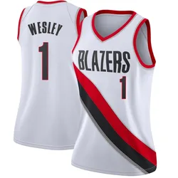 Blake Wesley Portland Trail Blazers Women's Swingman Jersey - Association Edition - White