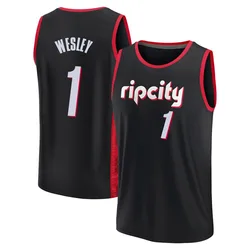 Blake Wesley Portland Trail Blazers Youth Fast Break 2021/22 Replica City Edition Jersey - Black