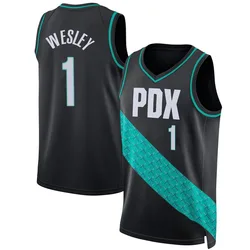 Blake Wesley Portland Trail Blazers Youth Swingman 2022/23 City Edition Jersey - Black