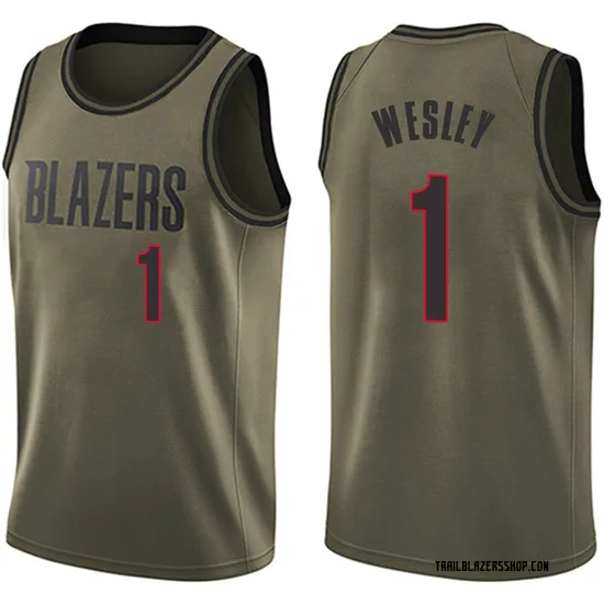 Blake Wesley Portland Trail Blazers Youth Swingman Salute to Service Jersey - Green