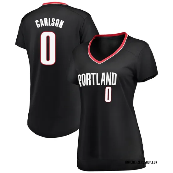 Branden Carlson Portland Trail Blazers Women's Fast Break Jersey - Icon Edition - Black