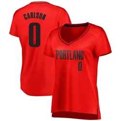 Branden Carlson Portland Trail Blazers Women's Fast Break Jersey - Statement Edition - Red