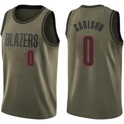 Branden Carlson Portland Trail Blazers Youth Swingman Salute to Service Jersey - Green