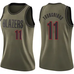 Chris Youngblood Portland Trail Blazers Women's Swingman Salute to Service Jersey - Green
