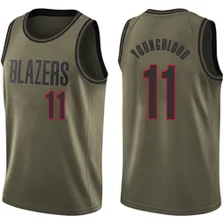 Chris Youngblood Portland Trail Blazers Youth Swingman Salute to Service Jersey - Green