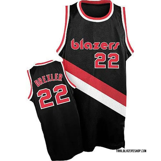 Clyde Drexler Portland Trail Blazers Men's Authentic Throwback Jersey - Black