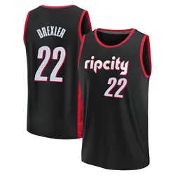 Clyde Drexler Portland Trail Blazers Men's Fast Break 2021/22 Replica City Edition Jersey - Black