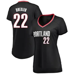 Clyde Drexler Portland Trail Blazers Women's Fast Break Jersey - Icon Edition - Black