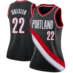 Clyde Drexler Portland Trail Blazers Women's Swingman Jersey - Icon Edition - Black