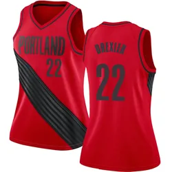 Clyde Drexler Portland Trail Blazers Women's Swingman Jersey - Statement Edition - Red