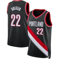 Clyde Drexler Portland Trail Blazers Youth Swingman 2021/22 Diamond Icon Edition Jersey - Black