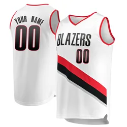 Custom Portland Trail Blazers Men's Fast Break Jersey - Association Edition - White