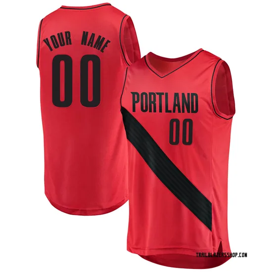Custom Portland Trail Blazers Men's Fast Break Jersey - Statement Edition - Red