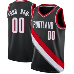 Custom Portland Trail Blazers Men's Swingman Jersey - Icon Edition - Black