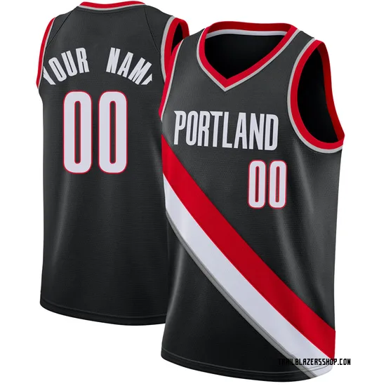 Custom Portland Trail Blazers Men's Swingman Jersey - Icon Edition - Black