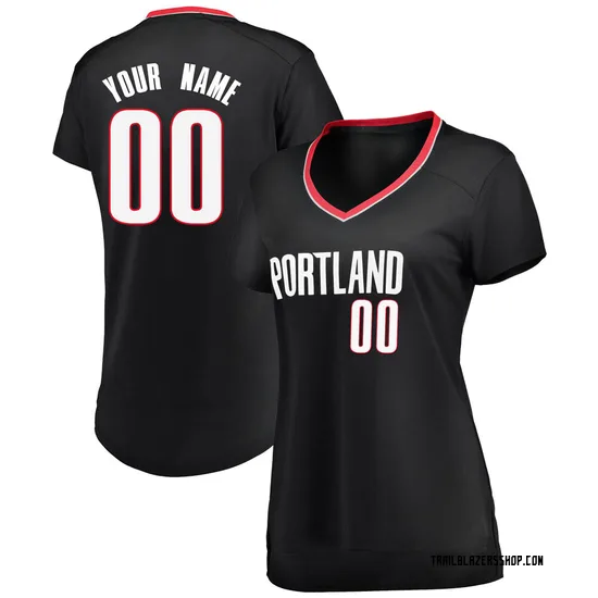 Custom Portland Trail Blazers Women's Fast Break Jersey - Icon Edition - Black