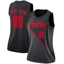 Custom Portland Trail Blazers Women's Swingman 2018/19 Jersey - City Edition - Black
