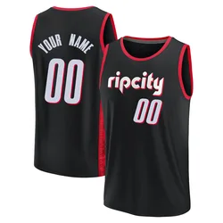 Custom Portland Trail Blazers Youth Fast Break 2021/22 Replica City Edition Jersey - Black