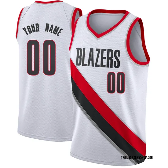 Custom Portland Trail Blazers Youth Swingman Jersey - Association Edition - White