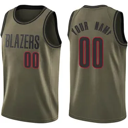 Custom Portland Trail Blazers Youth Swingman Salute to Service Jersey - Green