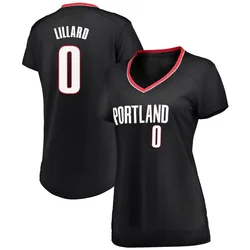 Damian Lillard Portland Trail Blazers Women's Fast Break Jersey - Icon Edition - Black