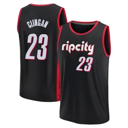 Donovan Clingan Portland Trail Blazers Men's Fast Break 2021/22 Replica City Edition Jersey - Black