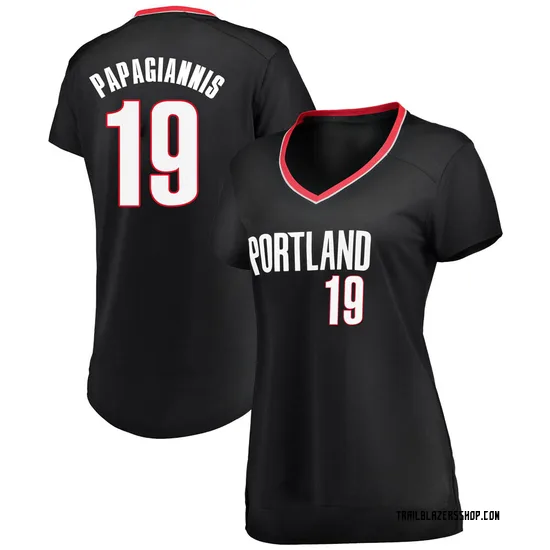 Georgios Papagiannis Portland Trail Blazers Women's Fast Break Jersey - Icon Edition - Black