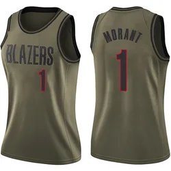 Ja Morant Portland Trail Blazers Women's Swingman Salute to Service Jersey - Green