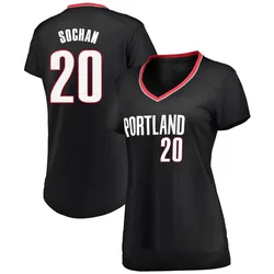 Jeremy Sochan Portland Trail Blazers Women's Fast Break Jersey - Icon Edition - Black