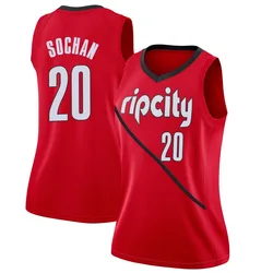 Jeremy Sochan Portland Trail Blazers Women's Swingman 2018/19 Jersey - Earned Edition - Red