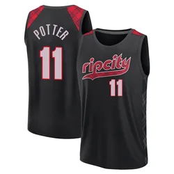 Micah Potter Portland Trail Blazers Men's Fast Break 2023/24 City Edition Jersey - Black