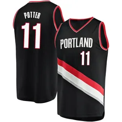 Micah Potter Portland Trail Blazers Men's Fast Break Jersey - Icon Edition - Black