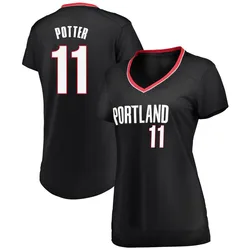 Micah Potter Portland Trail Blazers Women's Fast Break Jersey - Icon Edition - Black