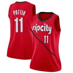 Micah Potter Portland Trail Blazers Women's Swingman 2018/19 Jersey - Earned Edition - Red