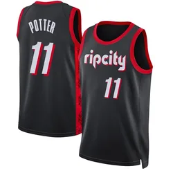 Micah Potter Portland Trail Blazers Youth Swingman 2021/22 Jersey - City Edition - Black