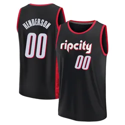 Scoot Henderson Portland Trail Blazers Men's Fast Break 2021/22 Replica City Edition Jersey - Black