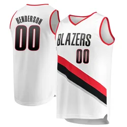 Scoot Henderson Portland Trail Blazers Men's Fast Break Jersey - Association Edition - White