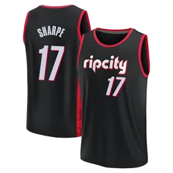 Shaedon Sharpe Portland Trail Blazers Men's Fast Break 2021/22 Replica City Edition Jersey - Black