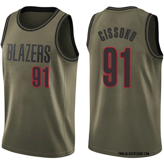 Sidy Cissoko Portland Trail Blazers Men's Swingman Salute to Service Jersey - Green