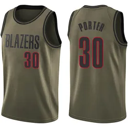 Terry Porter Portland Trail Blazers Youth Swingman Salute to Service Jersey - Green