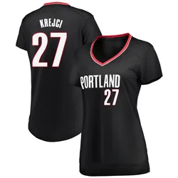 Vit Krejci Portland Trail Blazers Women's Fast Break Jersey - Icon Edition - Black