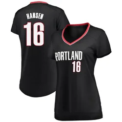 Yang Hansen Portland Trail Blazers Women's Fast Break Jersey - Icon Edition - Black